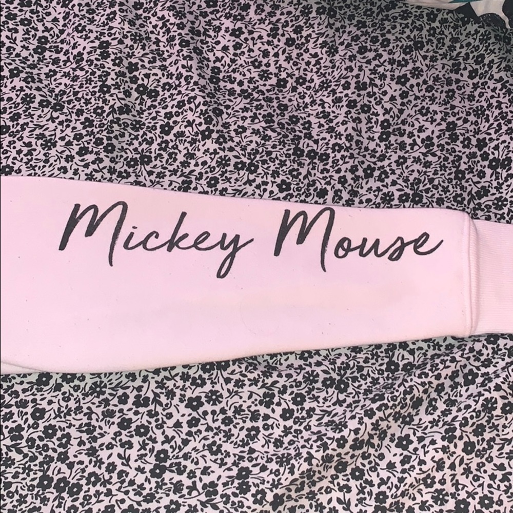 White Mickey Mouse cropped long sleeve shirt - Picture 2 of 4